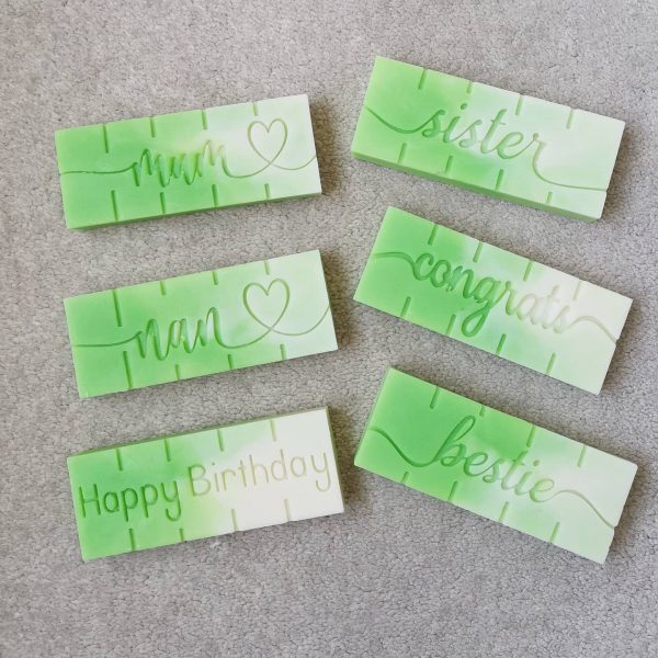 Words bars, Wax Melts, Melody's Melts, Wiltshire UK